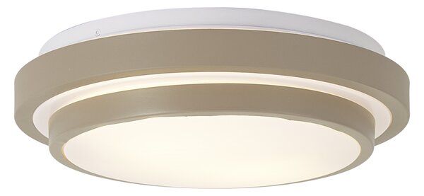 Plafonieră modernă Taupe cu alb 34 cm cu 2 lumini IP44 - Walden