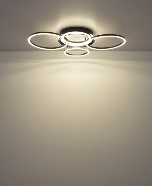 Globo 48477-40C - Plafonieră LED ALVIS LED/40W/230V 4000K 72x52 cm neagră