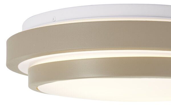 Plafonieră modernă Taupe cu alb 34 cm cu 2 lumini IP44 - Walden