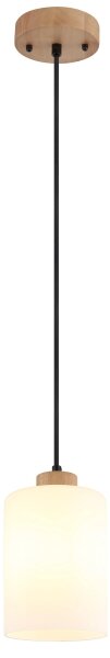 Globo 15977H - Lustră suspendată pe cablu ROWENA 1xE27/60W/230V stejar/alb