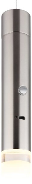Globo 16060N - Lampă LED reîncărcabilă 2în1 PELO, LED/2W/230/5V, crom mat, control tactil (dimmer)