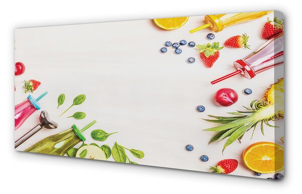 Tablouri canvas Cocktail-uri sticle paie spanac