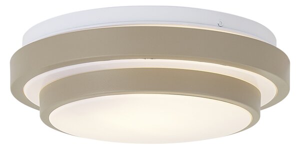 Plafonieră modernă gri-maro cu alb 25cm IP44 - Walden