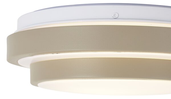 Plafonieră modernă gri-maro cu alb 25cm IP44 - Walden