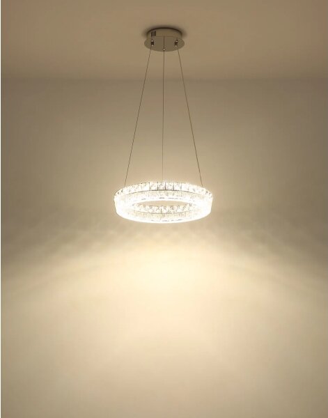 Globo 67387-24 - Lustru LED reglabil suspendat pe cablu LAUREL LED/24W/230V transparent + telecomandă