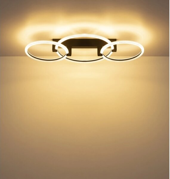Globo 48050D2S - Plafonieră LED FLETCHER LED/40W/230V 3000K 76x38 cm neagră
