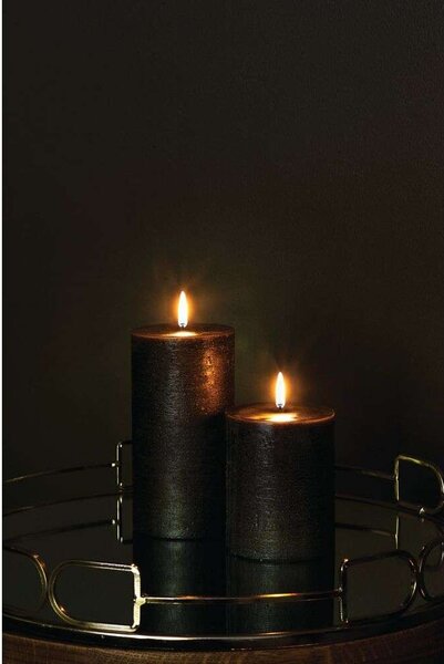 Pillar Candle LED 7,8 x 10,1 cm Rustic Forest Black - Uyuni Lighting