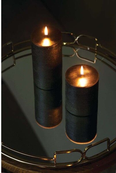Pillar Candle LED 7,8 x 10,1 cm Rustic Forest Black - Uyuni Lighting
