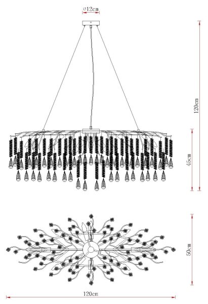 Globo 64141H2 - Lustră suspendată pe cablu KINGA 12xE14/40W/230V