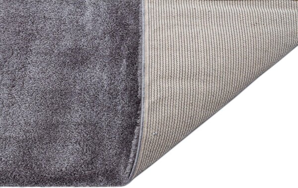 Covor de living / dormitor Maze Home Comfort Shaggy, Antiderapant, Gri, 80x150 cm