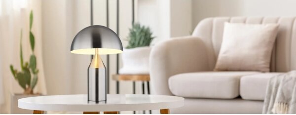 Globo 21030N - Lampă de masă ATOMA 2xE27/40W/230V crom mat