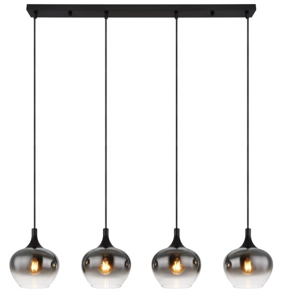 Globo 15548-4H - Lustră suspendată pe cablu MAXY 4xE27/40W/230V, neagră