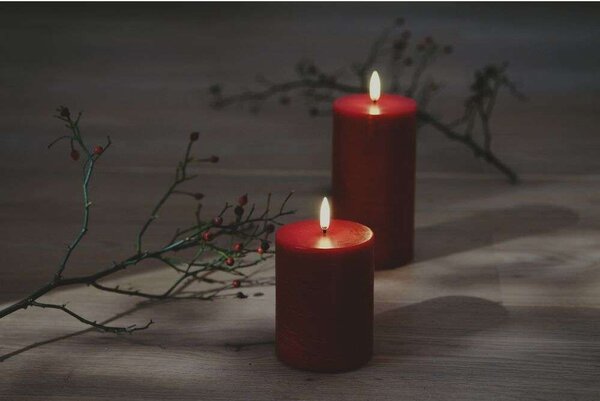 Pillar Candle LED 7,8 x 10,1 cm Rustic Red - Uyuni Lighting