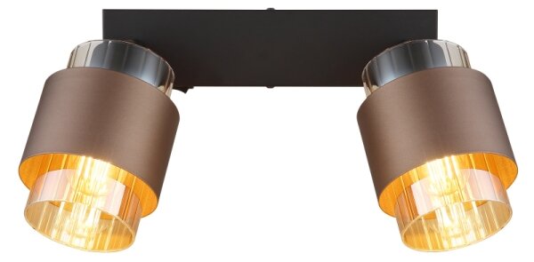 Globo 15560-2C - Aplică spot MILLEY 2xE27/40W/230V negru/bronz