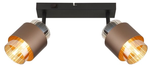 Globo 15560-2C - Aplică spot MILLEY 2xE27/40W/230V negru/bronz