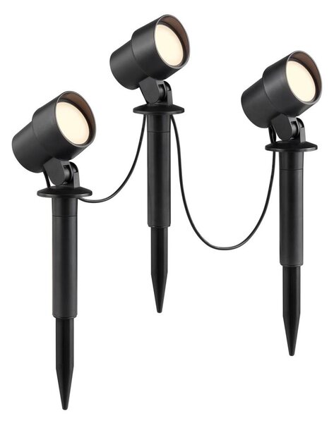Brilliant - Set de 3 lămpi LED pentru exterior KAMARA LED/8,5W/230V IP44 neagră