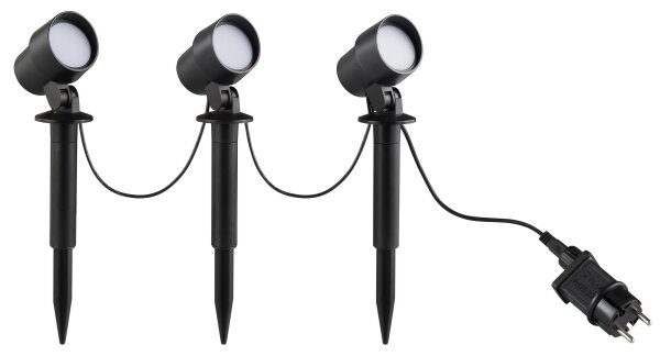 Brilliant - Set de 3 lămpi LED pentru exterior KAMARA LED/8,5W/230V IP44 neagră