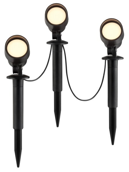 Brilliant - Set de 3 lămpi LED pentru exterior KAMARA LED/8,5W/230V IP44 neagră