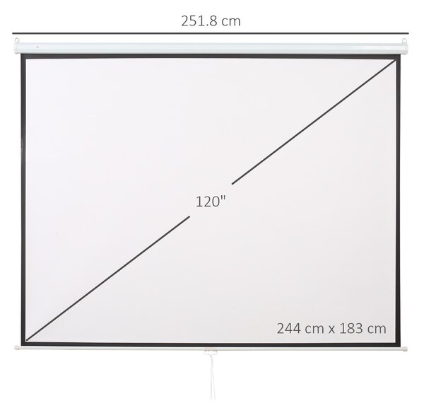 HOMCOM ecran de proiectare pentru perete 244x183cm, alb | Aosom Romania
