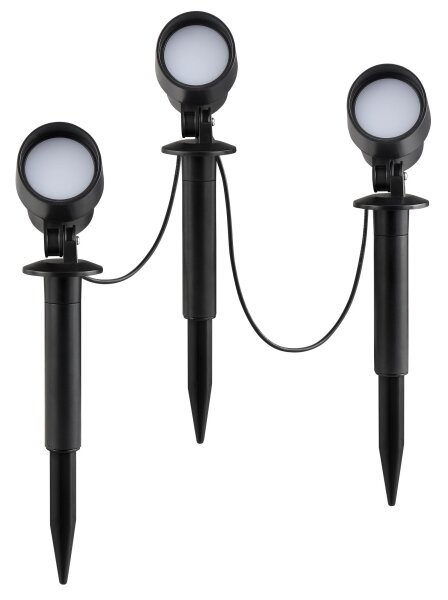 Brilliant - Set de 3 lămpi LED pentru exterior KAMARA LED/8,5W/230V IP44 neagră