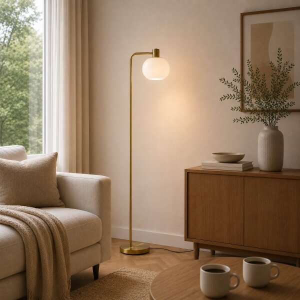 Brilliant - Lampă de podea FANNY 1xE27/20W/230V alamă
