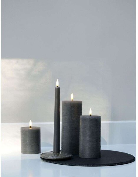 Pillar Candle LED 7,8 x 10,1 cm Rustic Grey - Uyuni Lighting