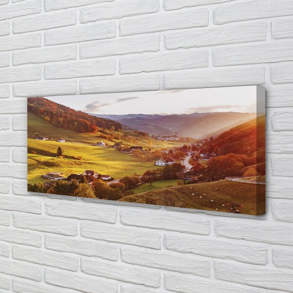 Tablouri canvas Germania vale clădiri de pădure