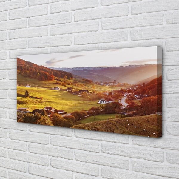 Tablouri canvas Germania vale clădiri de pădure