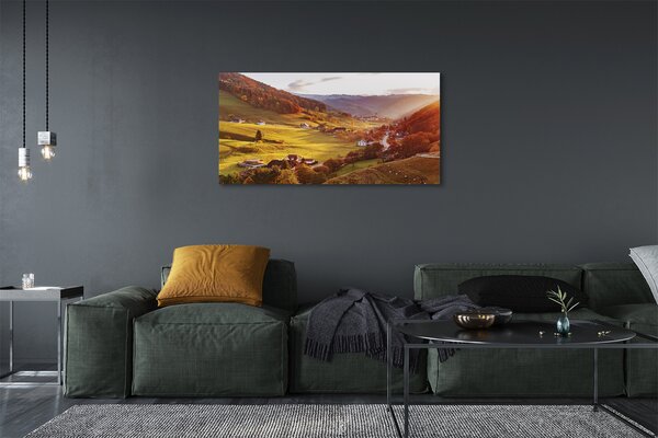 Tablouri canvas Germania vale clădiri de pădure