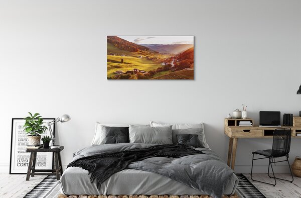 Tablouri canvas Germania vale clădiri de pădure