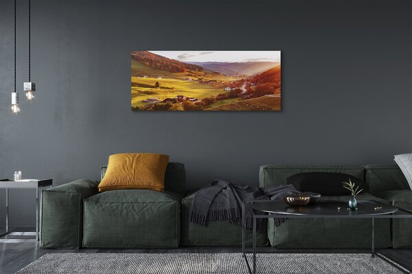 Tablouri canvas Germania vale clădiri de pădure