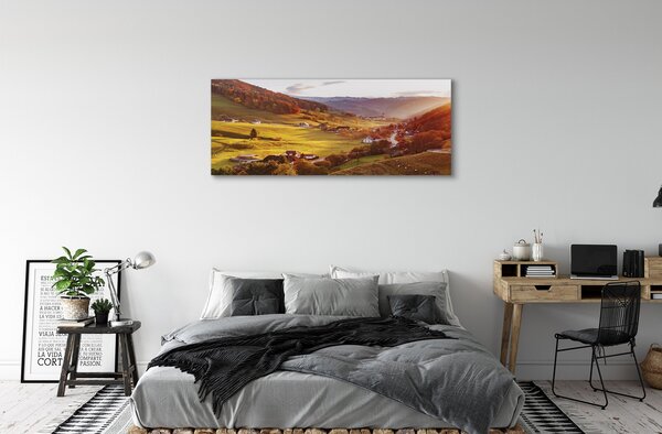 Tablouri canvas Germania vale clădiri de pădure