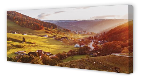 Tablouri canvas Germania vale clădiri de pădure