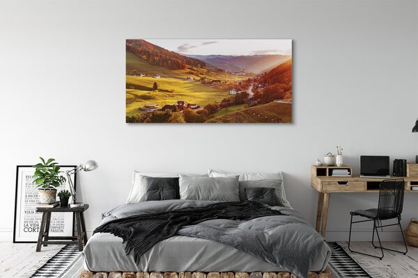 Tablouri canvas Germania vale clădiri de pădure