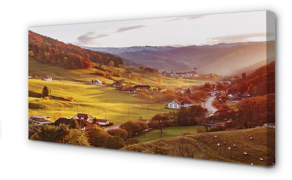 Tablouri canvas Germania vale clădiri de pădure