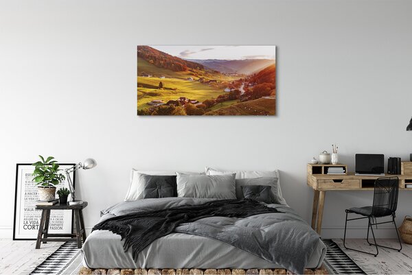 Tablouri canvas Germania vale clădiri de pădure