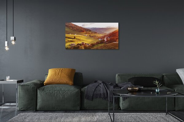 Tablouri canvas Germania vale clădiri de pădure