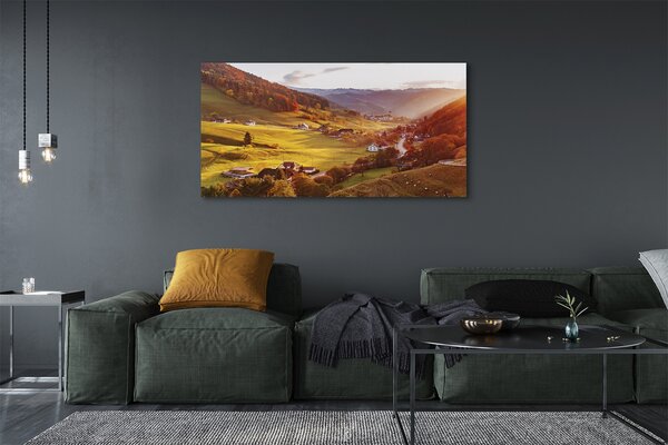 Tablouri canvas Germania vale clădiri de pădure