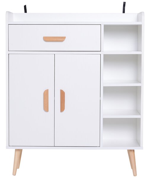 HOMCOM Mobilier Multifuncțional Compact pentru Hol, 80x29.5x96cm, Design Modern, Alb | Aosom Romania