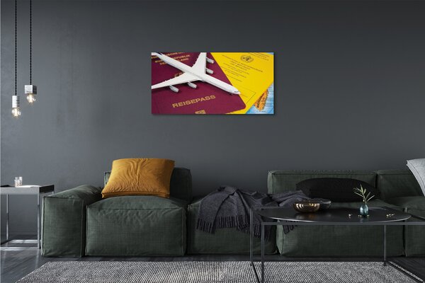 Tablouri canvas Plane harta pașaport