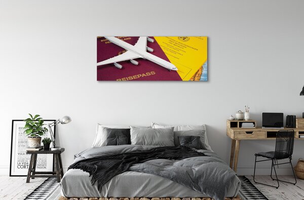 Tablouri canvas Plane harta pașaport