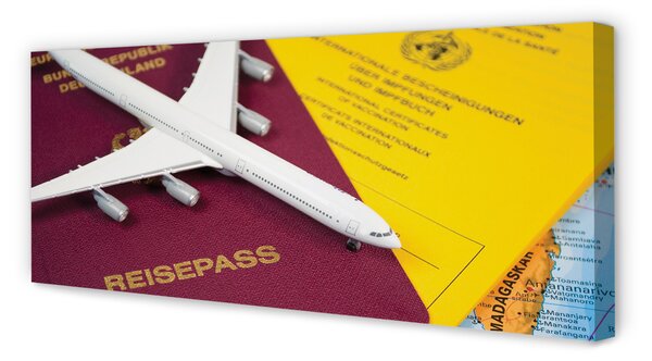 Tablouri canvas Plane harta pașaport