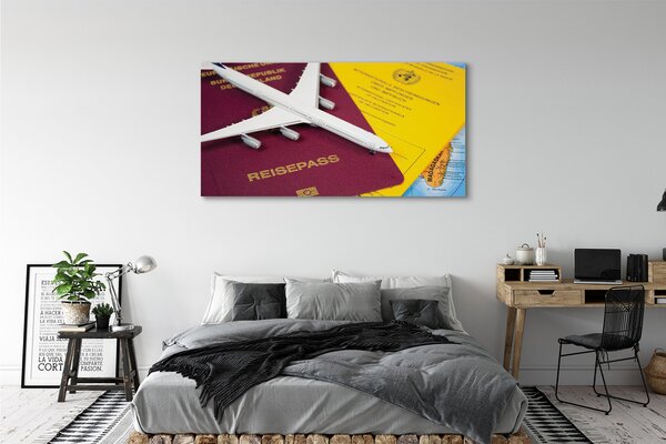Tablouri canvas Plane harta pașaport
