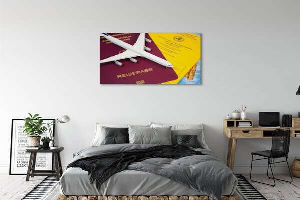 Tablouri canvas Plane harta pașaport