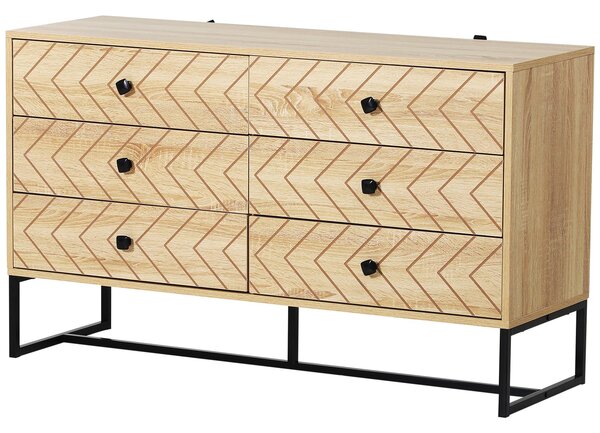 HOMCOM Comodă Modernă Stil Industrial, Lemn și Metal, Design Elegant, Natural și Negru | Aosom Romania
