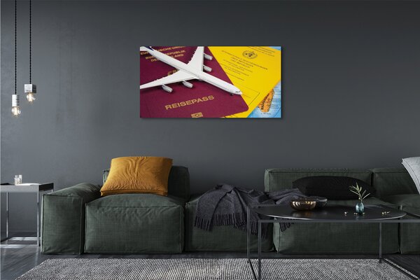 Tablouri canvas Plane harta pașaport