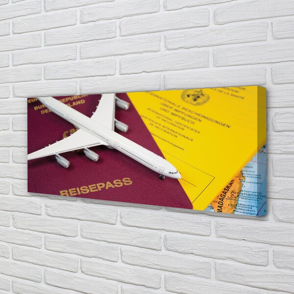 Tablouri canvas Plane harta pașaport