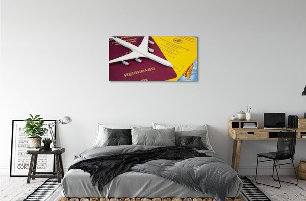 Tablouri canvas Plane harta pașaport