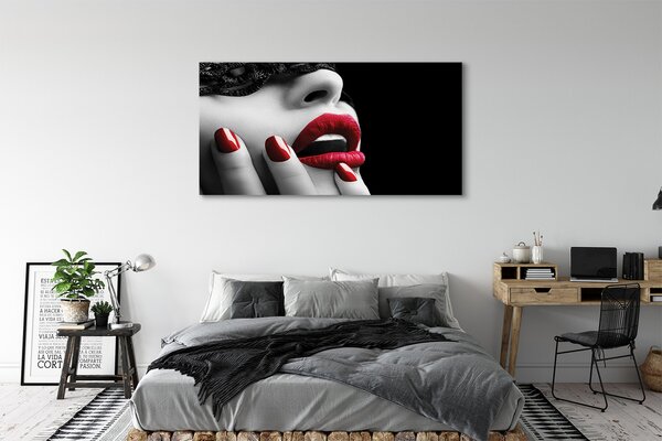 Tablouri canvas buze Femeie unghii