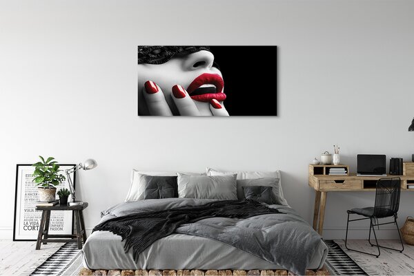 Tablouri canvas buze Femeie unghii